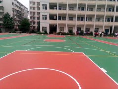 湖北省某小學(xué)硅pu球場完工 